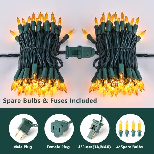 Gold Christmas Lights 300 Count 69.6ft Incandescent String Lights