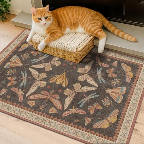 2x4 Vintage Area Rug for Entryway Indoor (8 Sq Ft)