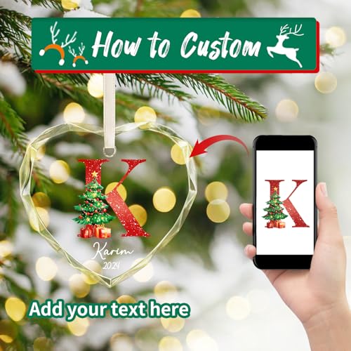 Personalized Christmas Ornaments with Initial Name