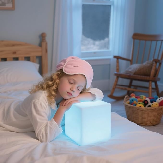 8-inch Waterproof LED Light Cube, USB Rechargeable Mood Light, 16 RGB Colors