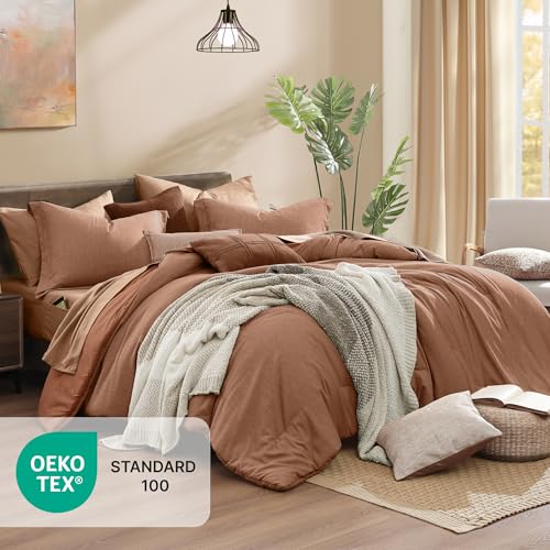Full Size Comforter Set 7 Pieces Autumn Leaf Bed in a Bag
