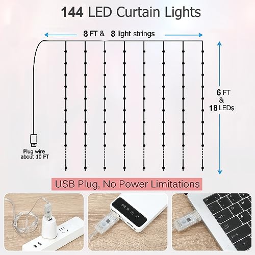 Curtain Lights 8ft x 6ft (6 Foot)