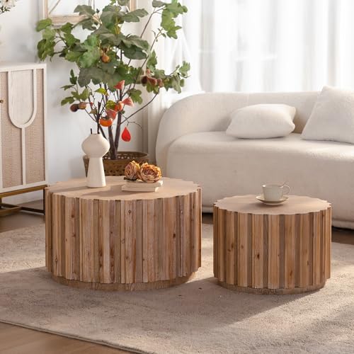 Nesting Round Coffee Table Set of 2 (2 Count)