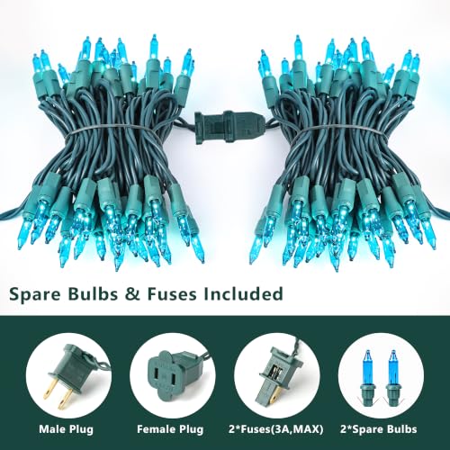 Teal Christmas Lights Outdoor 100 Count 19.7ft Incandescent Lights