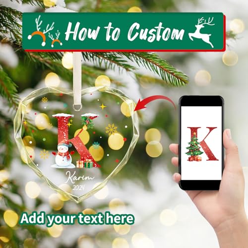 Personalized Christmas Ornaments with Initial Name