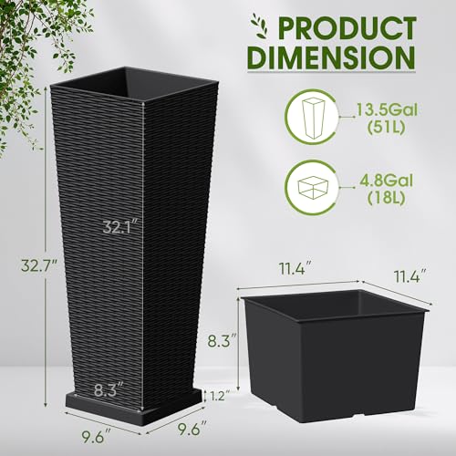 Resin 32'' Tall Planters