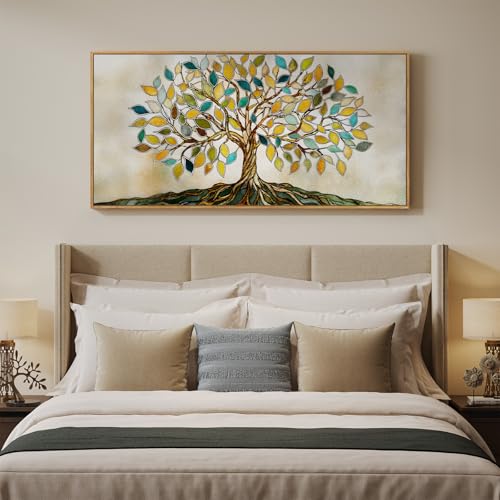 Large Framed Tree of Life Wall Art for Living Room