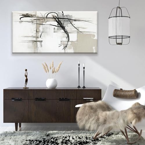 Abstract Wall Art Modern Wall Decorations Maximalist Canvas Wall Art Decor Prints Black Line Artwork For Living Room Wall Bedroom Kitchen Office Artwork Ready To Hang 24"×48"