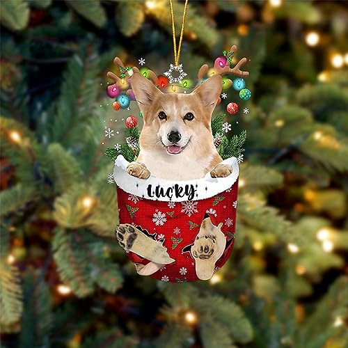 Corgi 2 Dog Christmas Ornament
