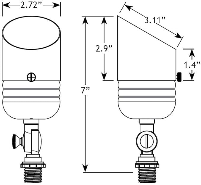 VOLT Fat Boy 12V Brass Outdoor Spotlight