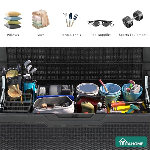 100 Gallon Large Resin Deck Box Outdoor Storage Boxes for Patio