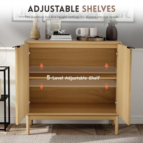 Fluted Buffet Cabinet with Storage