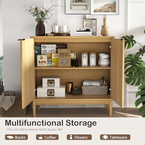 Fluted Buffet Cabinet with Storage