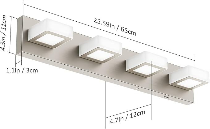 Ralbay 5 Color Temperature Brushed Nickel Vanity Lights