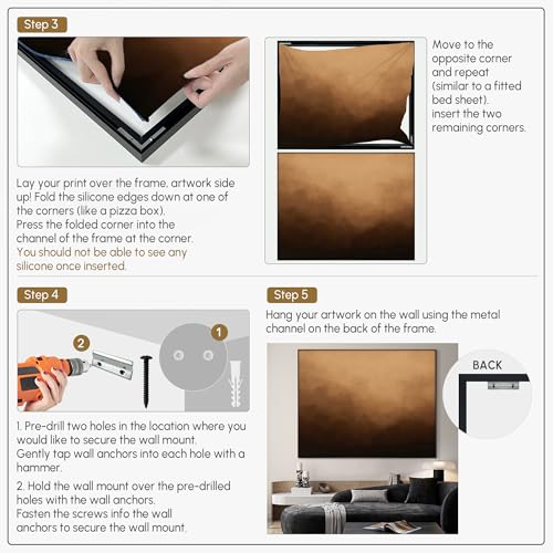 36"x46" Extra Large Framed Wall Art Warm Earth Tones Abstract Landscape Illustration for Home Living Room Bedroom Decor