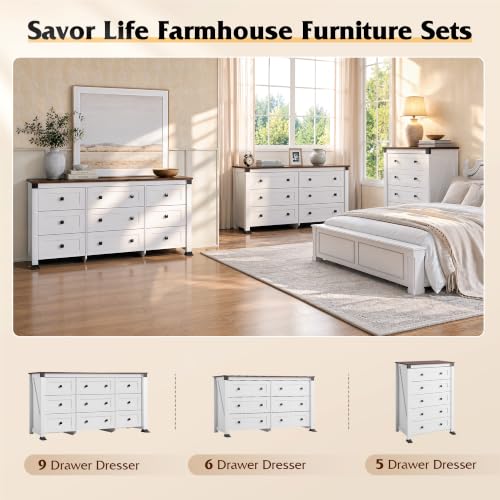 9 Drawer Dresser White