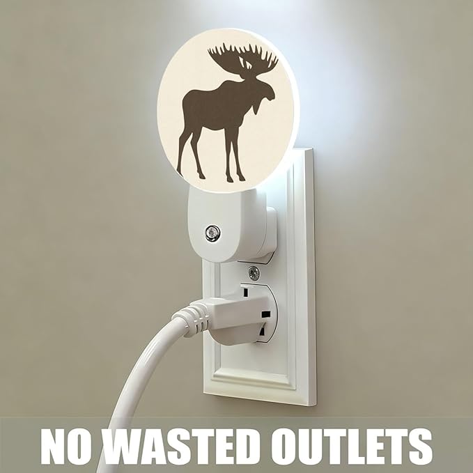 Plug-in Moose Silhouette Night Light Wildlife Night Lights Plug into Wall