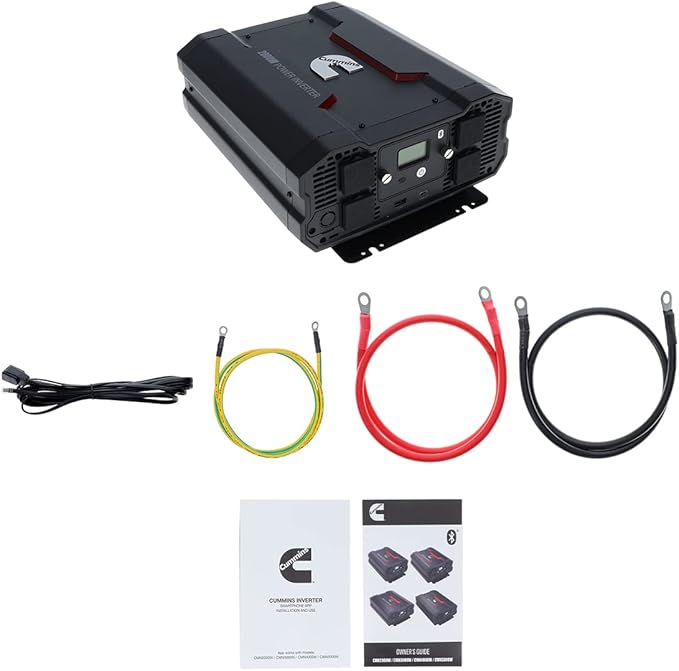 Cummins 2000 Watts Inverter Modified Sine Wave Truck Inverter 12 Volts to 110 Volts Four AC Outlets Two USB Ports (Plus Full Cable Kit) - CMN2000W - Inverters for Vehicles, Van Life, Camping
