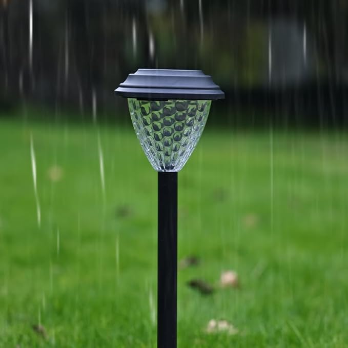 Elevon 12 Pack Solar Light Outdoor Waterproof, Warm White Pathway Lights Solar