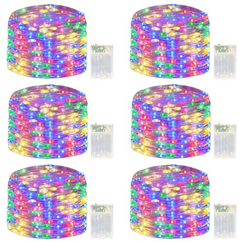 6 Pack Multicolor Fairy Lights Battery Operated