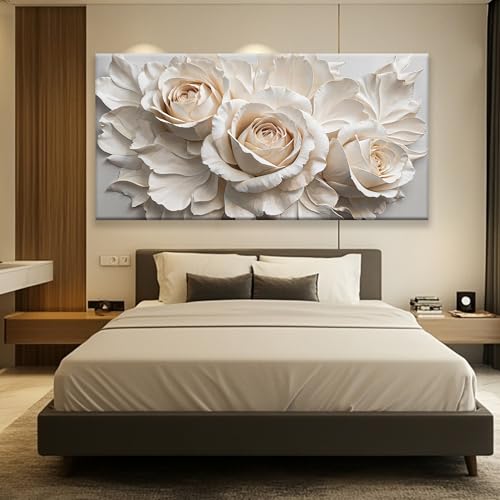 Large Wall Art For Living Room Prints Home Wall Decor Modern Canvas Art Wall Decor 35 X 70 Inches White Flower Wall Art Elegant Flower Painting Picture For Bedroom Hotel Office Artwork