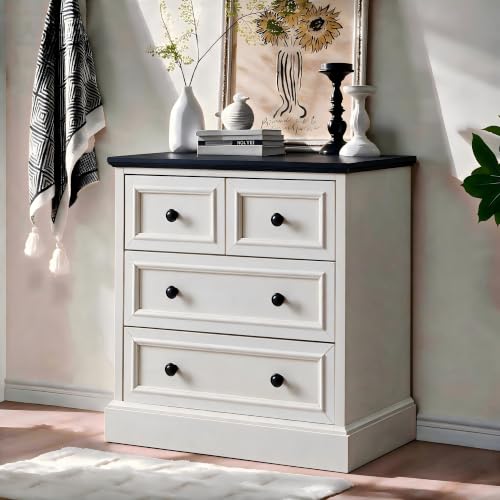 26" Wide Farmhouse 4 Drawer Dresser for Bedroom
