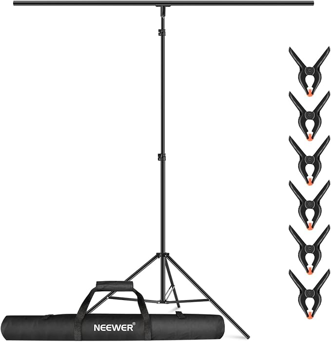 NEEWER T-Shaped Background Backdrop Support Stand Kit, 8.5ft/2.6m Tall