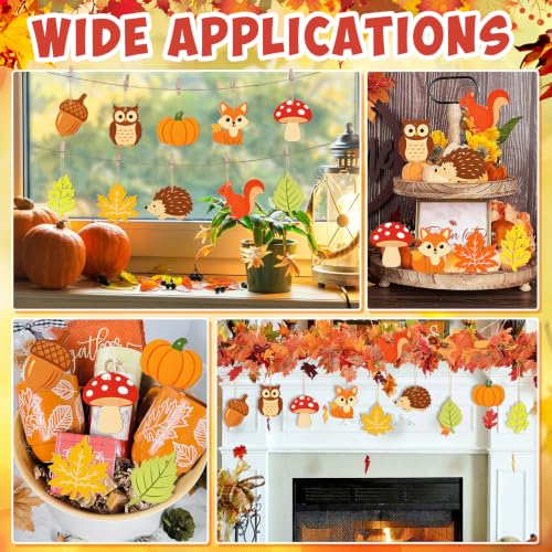 80PCS Wooden Fall Ornaments to Paint Thanksgiving Decorations (80 Count)