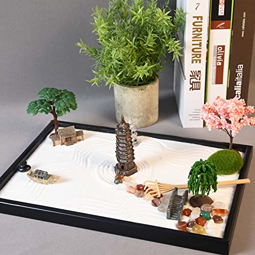 14" x 10" Large Japanese Zen Garden Kit for Desk
