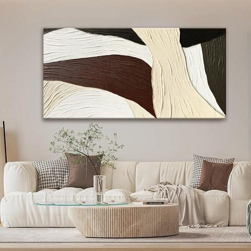 Abstract Wall Art Brown line Art Prints Multicolor Geometric line block Canvas Art Wall Decor Painting Modern Artwork Decorations For Living Room Bedroom Kitchen 24x48 In