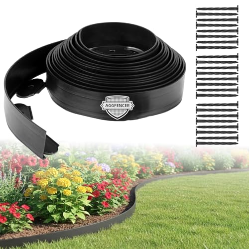 Landscape Edging 2.36in Garden Edging Borders No Dig 33ft (61 Count)