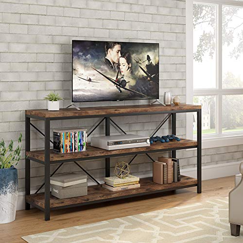 55 Inches Long Sofa Table with Storage Shelves