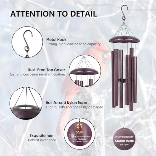 Personalized Memorial Wind Chimes for Loss of Loved One