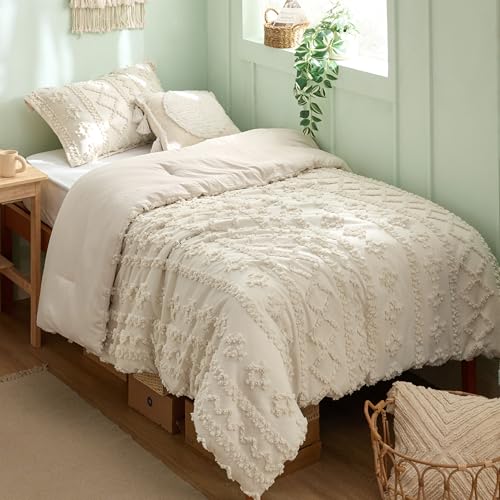 Tufted Boho Comforter Set Twin Size
