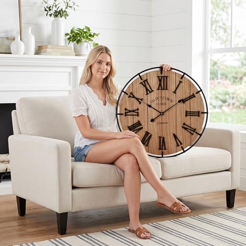 24 Inch Large Farmhouse Wall Clock