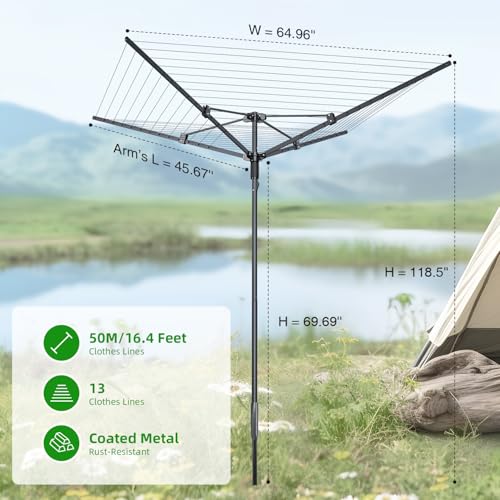 Heavy Duty Outdoor Umbrella Clothesline