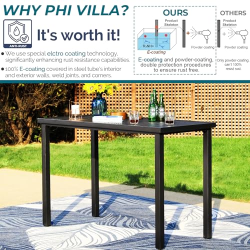 55" x 27" x 37"H Patio Bar Table Counter Height Rectangle