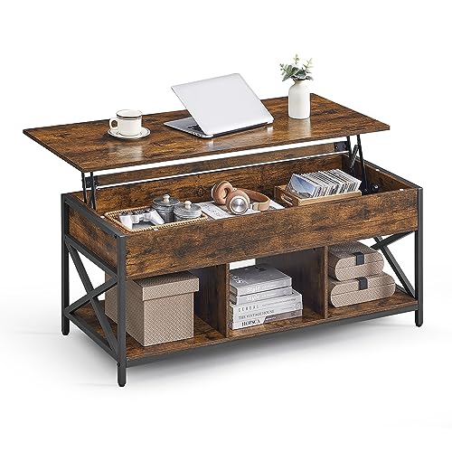 Lift Top Coffee Table with Storage Shelf