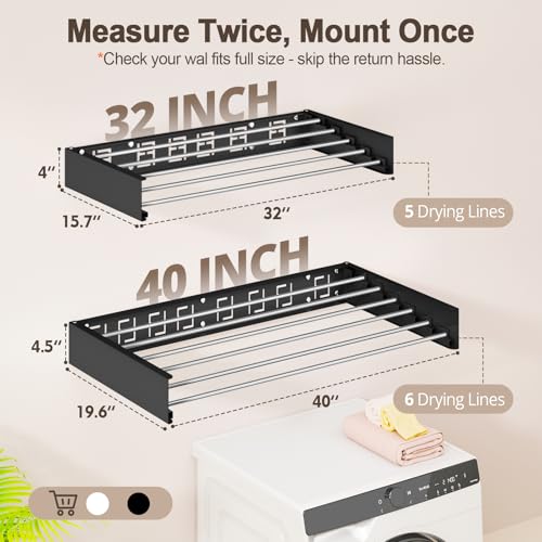 Wall Mounted Clothes Drying Rack Folding Indoor