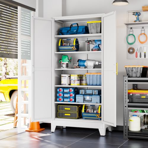 White Metal Storage Cabinet