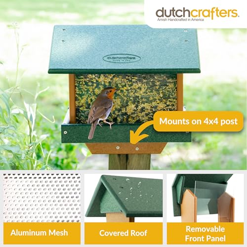 Poly Large Hopper Bird Feeder Post Mount for 4" x 4"