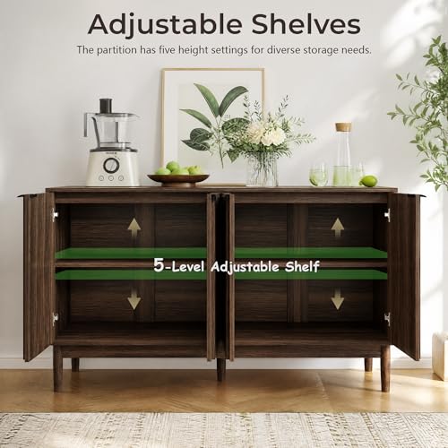 55" Fluted Buffet Cabinet with Storage