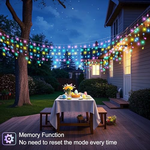 66ft 640 LED Pastel Multicolor Christmas Lights Outdoor Icicle Lights for Outside