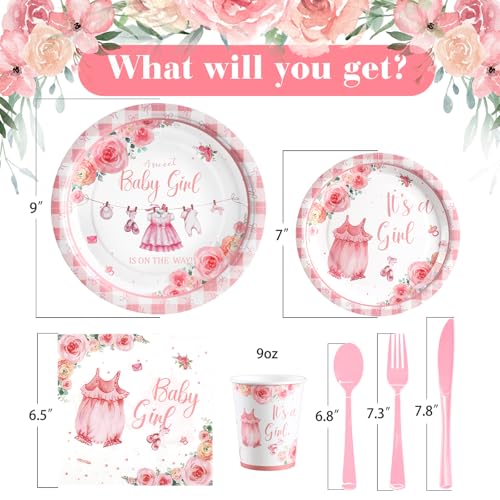 168Pcs Baby Shower Decorations for Girl (24 Count)
