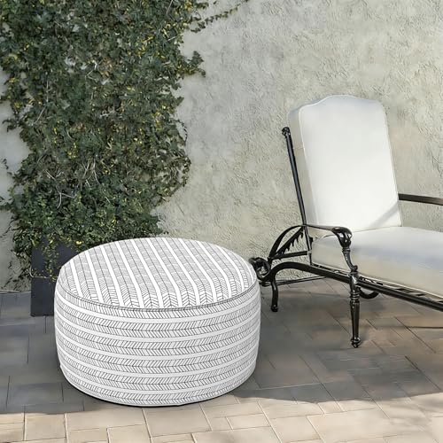 Indoor Outdoor Large Inflatable Ottoman Pouf D31 x H14 Inch
