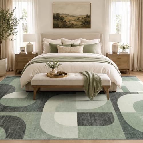 8X10 Area Rugs Modern Abstract Non Slip Washable Large Carpet for Living Room Bedroom (80 Sq Ft)