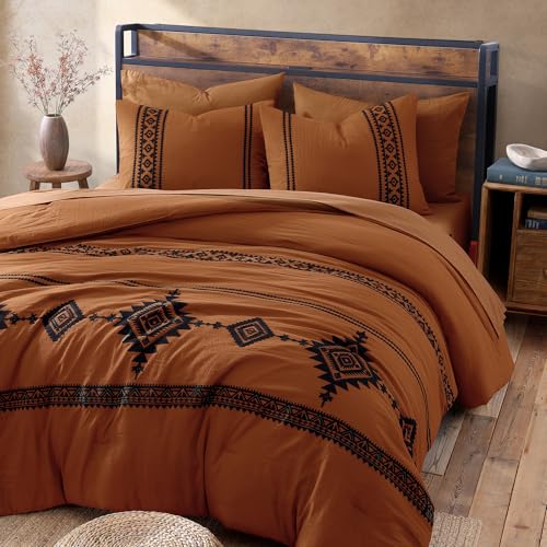 Embroidery King Size Comforter Set 7 Pieces Western Bed in a Bag