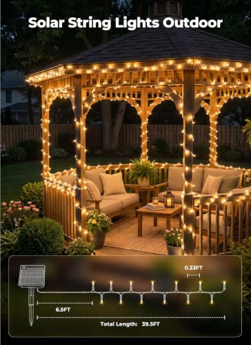 2 Pack Solar String Lights Outdoor (2 Count)
