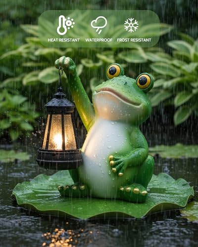 Solar Frog Garden Statue Light