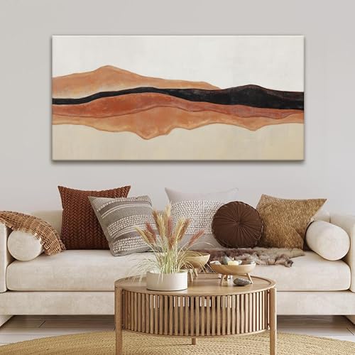 Red Brown Abstract Canvas Wall Art Decor For Living Room Prints 24" × 48"